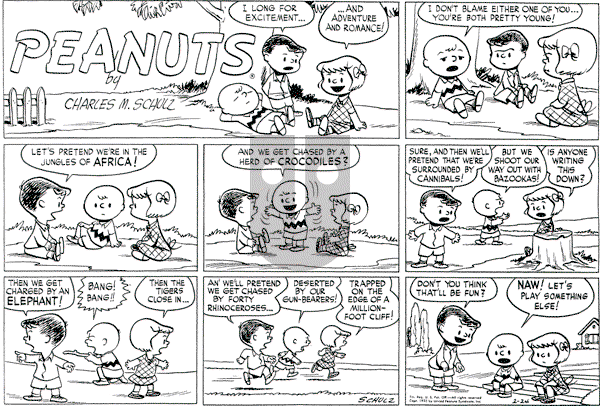 Peanuts - Sunday February 24, 1952 Comic Strip
