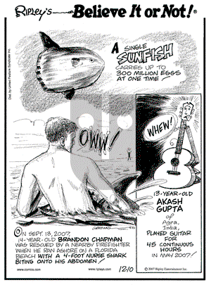Ripley's Believe It or Not on Monday December 10, 2007 Comic Strip