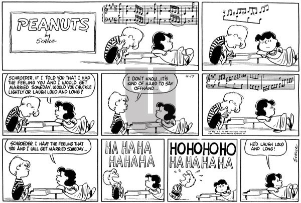 Peanuts on Sunday April 17, 1960 Comic Strip
