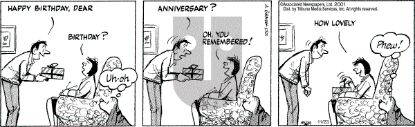 Fred Basset on Friday November 23, 2001 Comic Strip