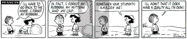 Peanuts on Thursday December 29, 1960 Comic Strip