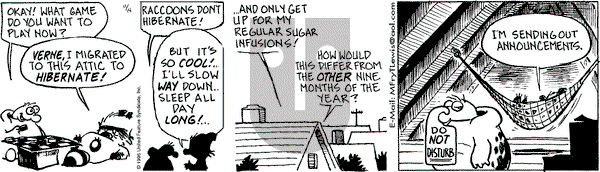 Over the Hedge on Thursday November 14, 1996 Comic Strip