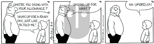 The Born Loser on Monday August 9, 1999 Comic Strip