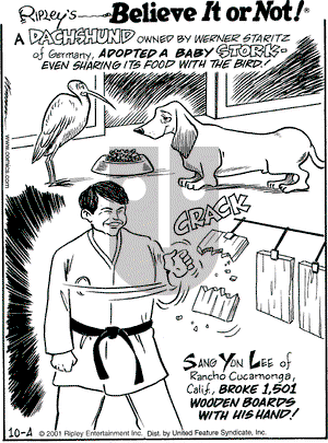 Ripley's Believe It or Not on Thursday October 4, 2001 Comic Strip