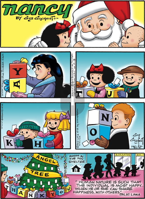 Nancy on Sunday December 23, 2012 Comic Strip