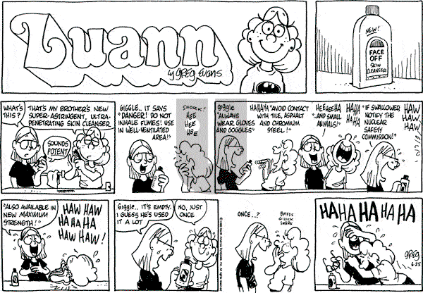 Luann on Sunday June 25, 1989 Comic Strip