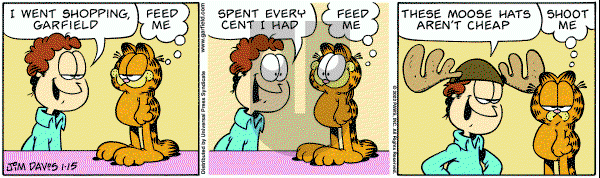 Garfield on Tuesday January 15, 2002 Comic Strip