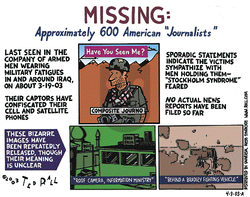 Ted Rall on Thursday April 3, 2003 Comic Strip