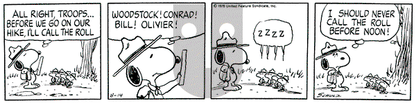 Peanuts on Monday August 14, 1978 Comic Strip