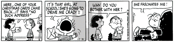 Peanuts on Monday December 21, 1987 Comic Strip