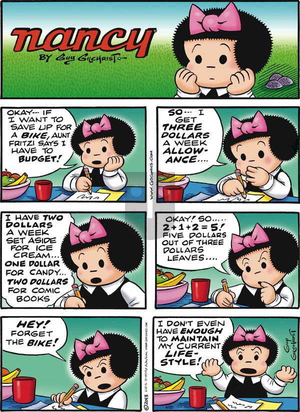 Nancy on Sunday April 22, 2018 Comic Strip