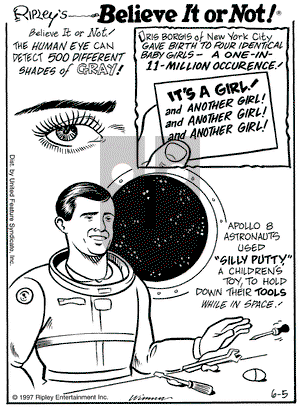 Ripley's Believe It or Not on Thursday June 5, 1997 Comic Strip