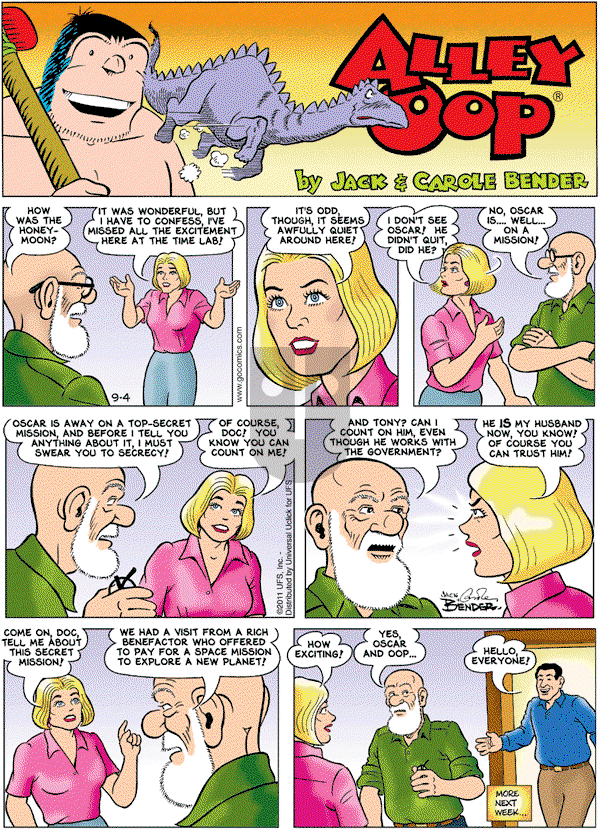 Alley Oop on Sunday September 4, 2011 Comic Strip
