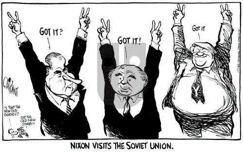 Pat Oliphant on Friday April 5, 1991 Comic Strip
