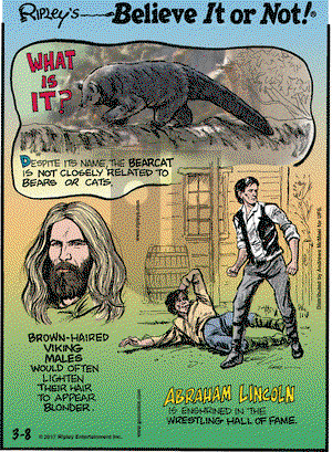 Ripley's Believe It or Not on Wednesday March 8, 2017 Comic Strip