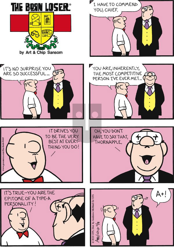 The Born Loser on Sunday November 8, 2020 Comic Strip