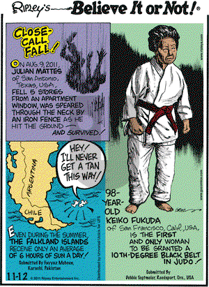 Ripley's Believe It or Not on Saturday November 12, 2011 Comic Strip