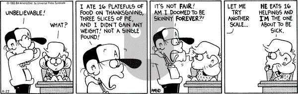 FoxTrot on Saturday November 27, 1993 Comic Strip
