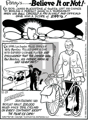 Ripley's Believe It or Not on Tuesday December 29, 1998 Comic Strip