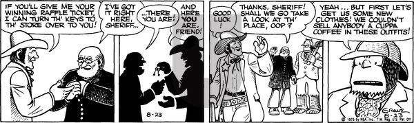 Alley Oop on Saturday August 23, 1975 Comic Strip