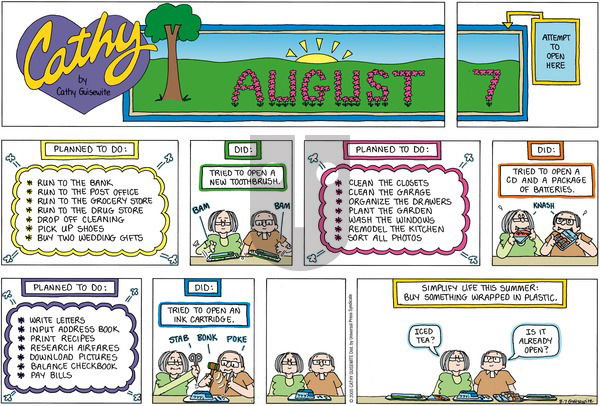 Cathy Classics on Sunday August 7, 2005 Comic Strip