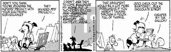 Over the Hedge on Friday March 29, 2002 Comic Strip