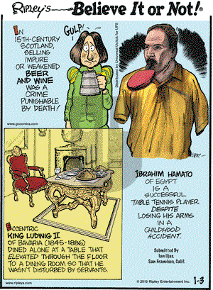 Ripley's Believe It or Not on Saturday January 3, 2015 Comic Strip