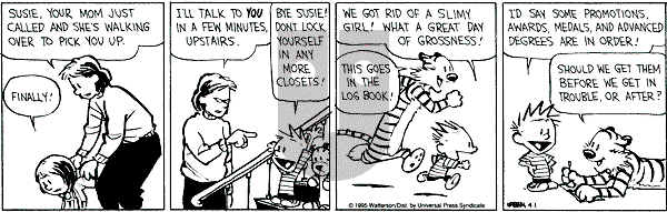 Calvin and Hobbes - Saturday April 1, 1995 Comic Strip