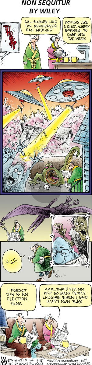 Non Sequitur on Sunday January 12, 2014 Comic Strip
