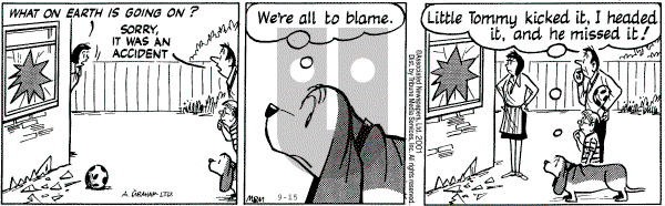 Fred Basset - Saturday September 15, 2001 Comic Strip