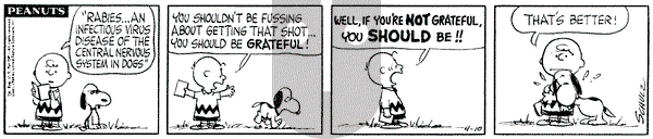 Peanuts on Friday April 10, 1964 Comic Strip