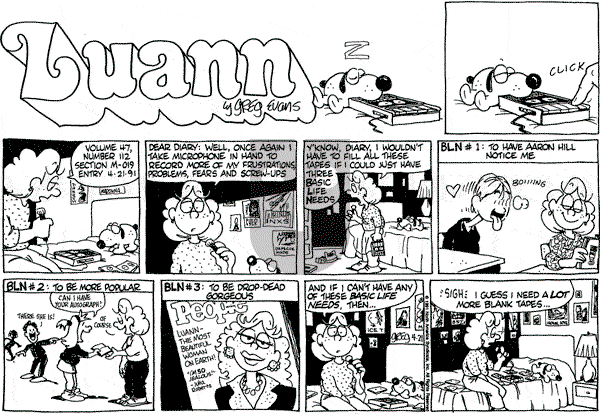 Luann - Sunday April 21, 1991 Comic Strip