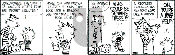 Calvin and Hobbes - Tuesday November 10, 1992 Comic Strip