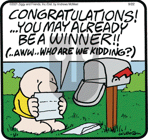 Ziggy on Wednesday September 22, 2021 Comic Strip