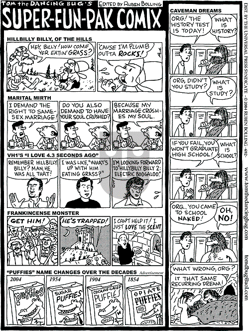 Tom the Dancing Bug on Saturday March 27, 2004 Comic Strip