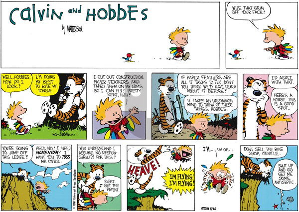Calvin and Hobbes on Sunday September 13, 1987 Comic Strip