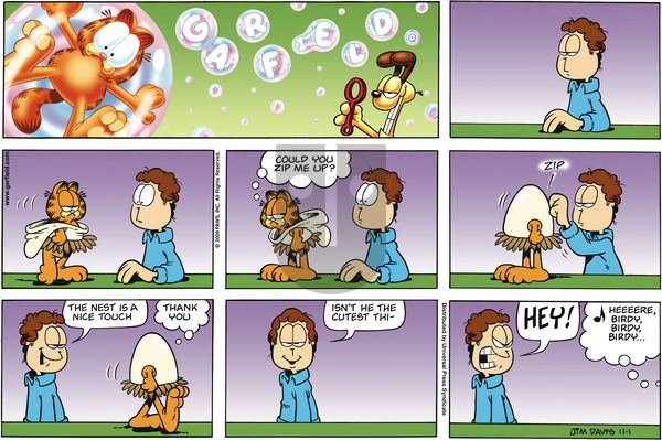 Garfield on Sunday November 1, 2009 Comic Strip