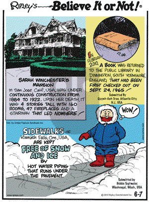 Ripley's Believe It or Not - Monday June 7, 2010 Comic Strip
