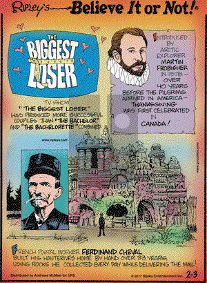 Ripley's Believe It or Not on Friday February 3, 2017 Comic Strip