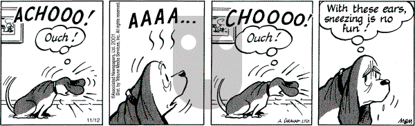 Fred Basset on Monday November 12, 2001 Comic Strip