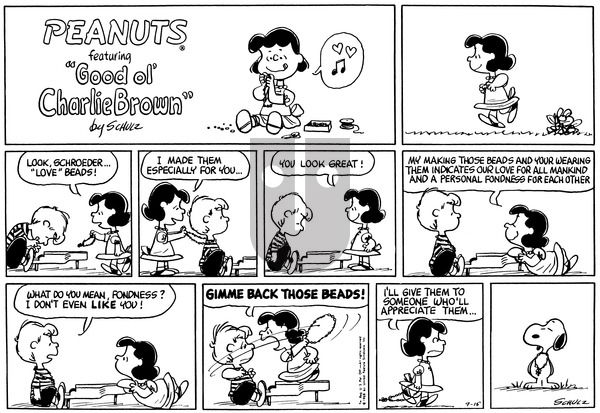 Peanuts on Sunday September 15, 1968 Comic Strip