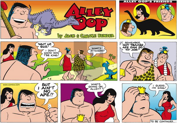 Alley Oop on Sunday July 4, 2004 Comic Strip