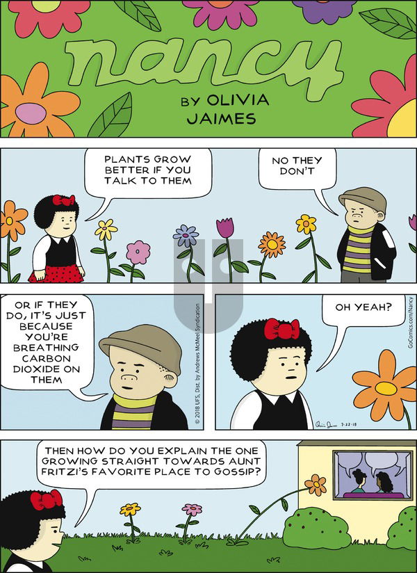 Nancy on Sunday July 22, 2018 Comic Strip