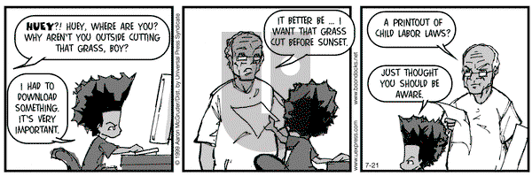 The Boondocks on Wednesday July 21, 1999 Comic Strip