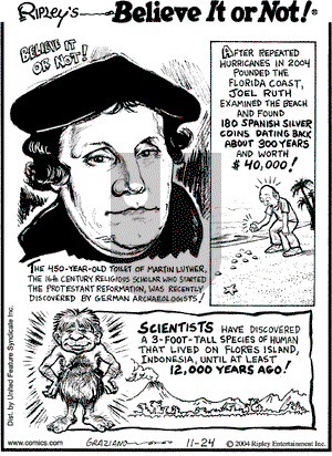 Ripley's Believe It or Not on Wednesday November 24, 2004 Comic Strip