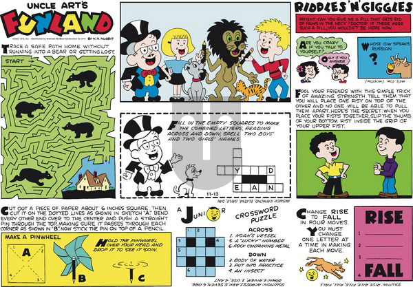 Uncle Art's Funland on Sunday November 13, 2022 Comic Strip