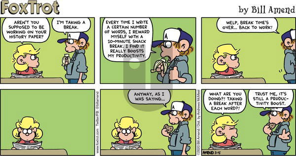 FoxTrot on Sunday March 15, 2020 Comic Strip