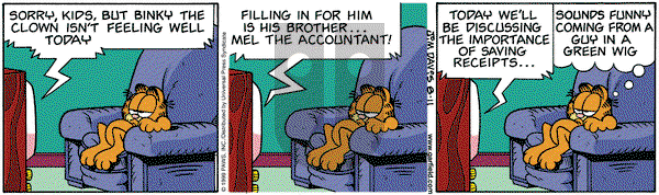 Garfield on Wednesday August 11, 1999 Comic Strip