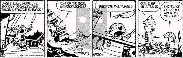 Calvin and Hobbes on Saturday June 21, 1986 Comic Strip