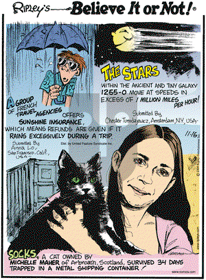 Ripley's Believe It or Not on Monday November 16, 2009 Comic Strip